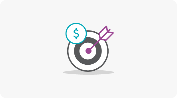 Target Saver icon of an arrow hitting a target and a dollar sign.