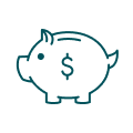Savings accounts icon of a piggy bank.