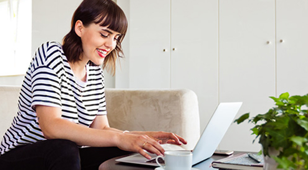 woman using laptop