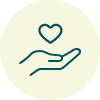 Hand with heart icon