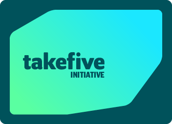 The TakeFive initiative logo inside the Teachers Mutual Bank frame.