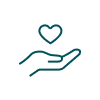 Hand icon with heart