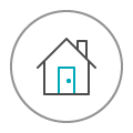 House icon on Teachers Mutual Bank's refinancing page, indicating options for homeowners to reassess and improve their mortgage conditions, emphasising financial growth and stability.