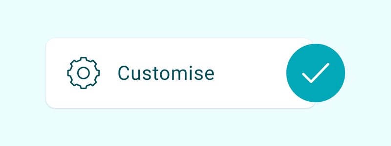 An image showing that you can customise display options in the app.
