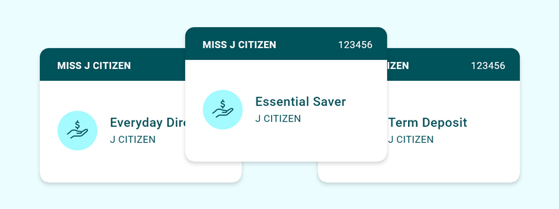 A series of images of accounts representing that you can group accounts for ease of understanding.