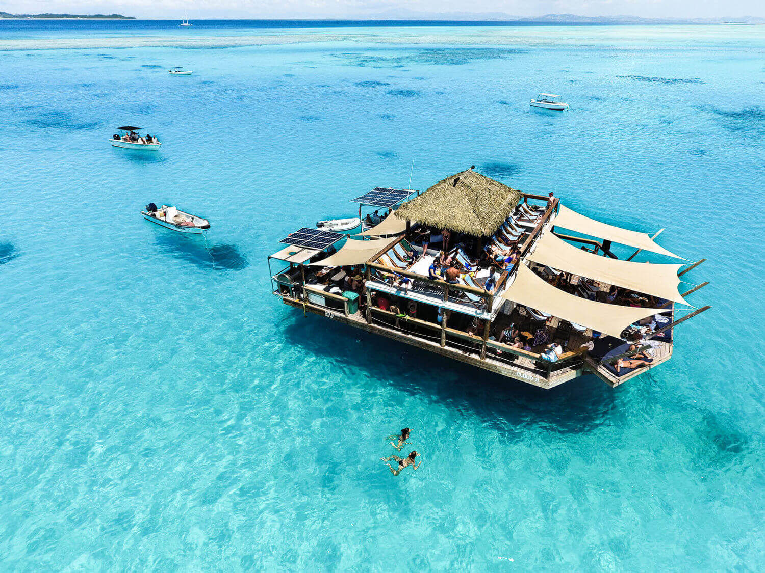 Cloud 9, floating bar off Nadi, on crystal clear blue waters
